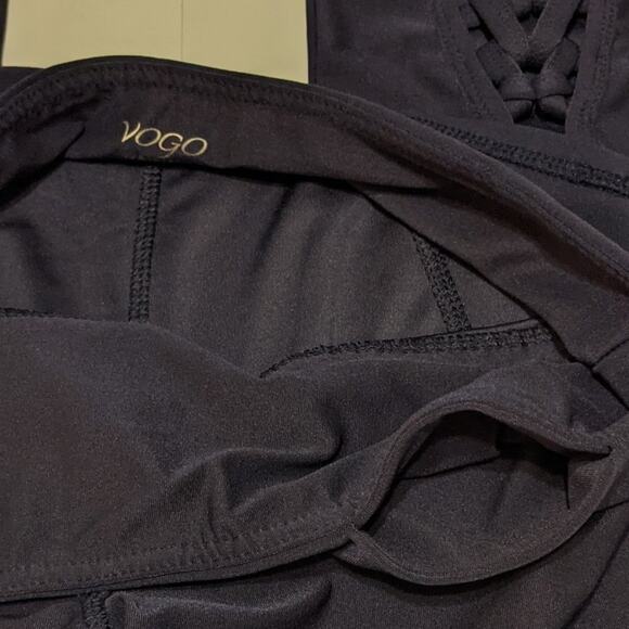 VOGO Purple Athletic Leggings Ankle Braid Detail Cropped Activewear Gym Yoga M - Picture 5 of 10